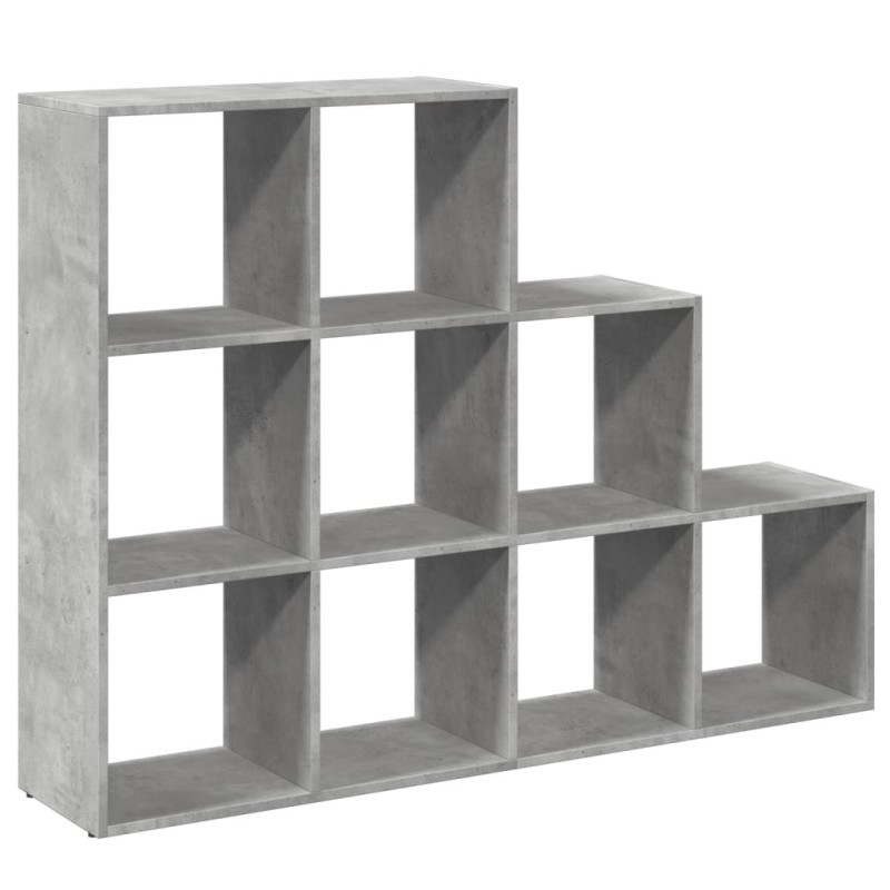 vidaXL Βιβλιοθήκη/Διαχωρ. Χώρου 3 Επ. Γκρι 137,5x29x103,5 εκ. Επ. Ξύλο