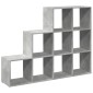 vidaXL Βιβλιοθήκη/Διαχωρ. Χώρου 3 Επ. Γκρι 137,5x29x103,5 εκ. Επ. Ξύλο