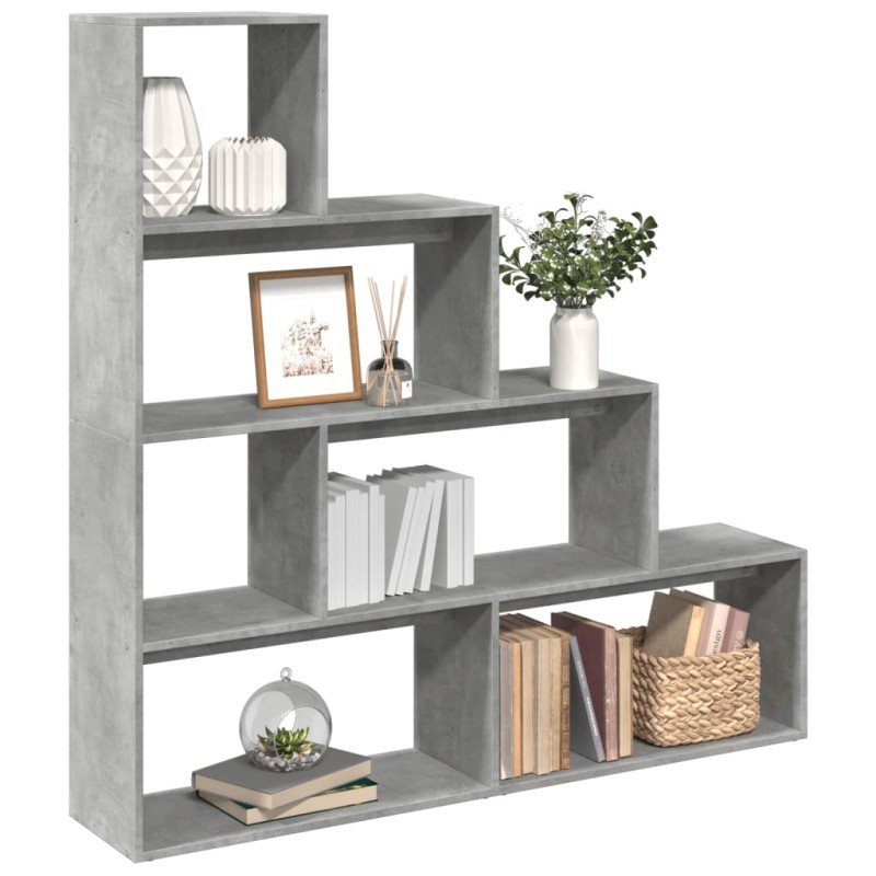 vidaXL Βιβλιοθήκη/Διαχωρ. Χώρου 4 Επ. Γκρι 143,5x29x143,5εκ. Επ. Ξύλο