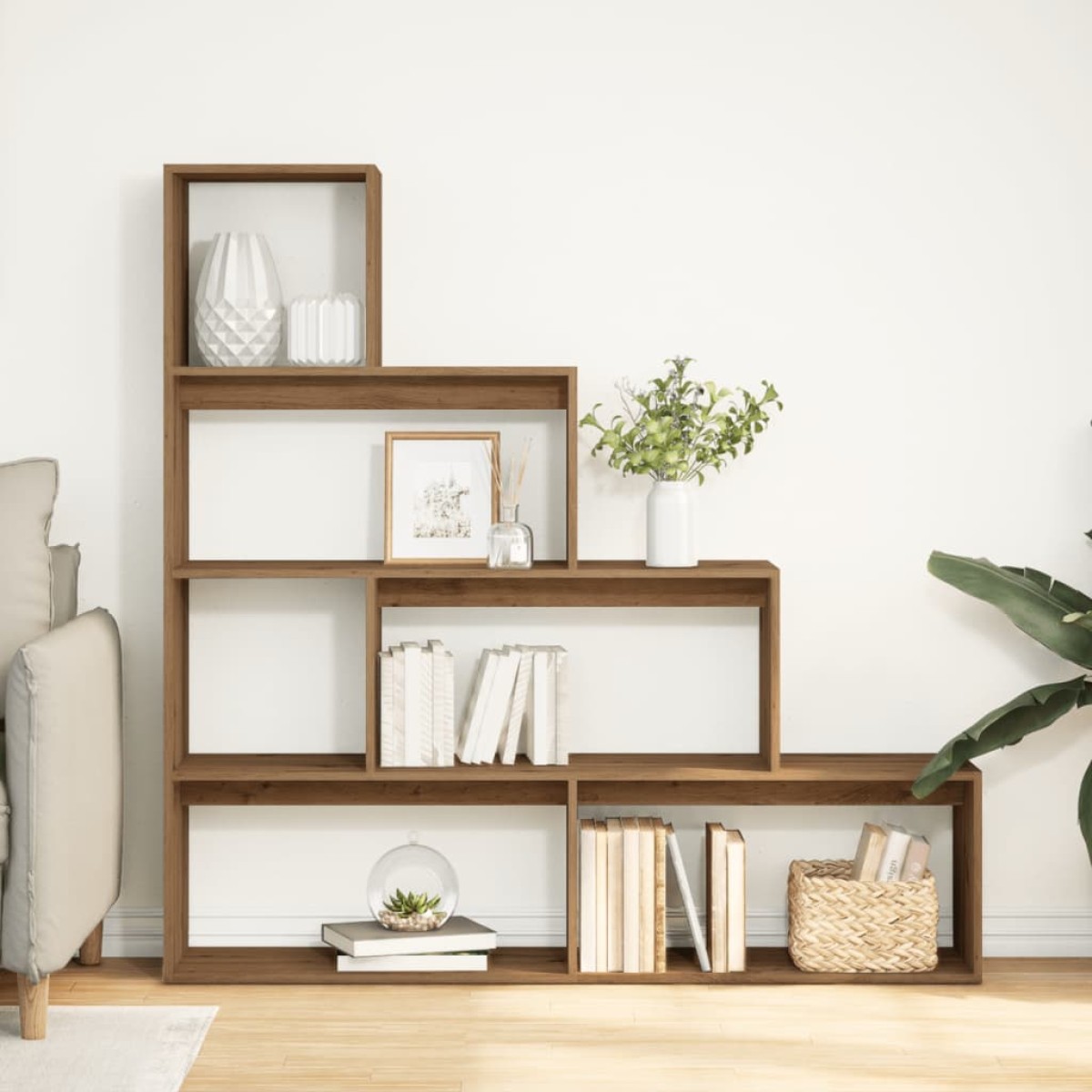 vidaXL Βιβλιοθήκη/Διαχωριστικό Χώρου 4 Επ. 143,5x29x143,5 εκ. Επ. Ξύλο