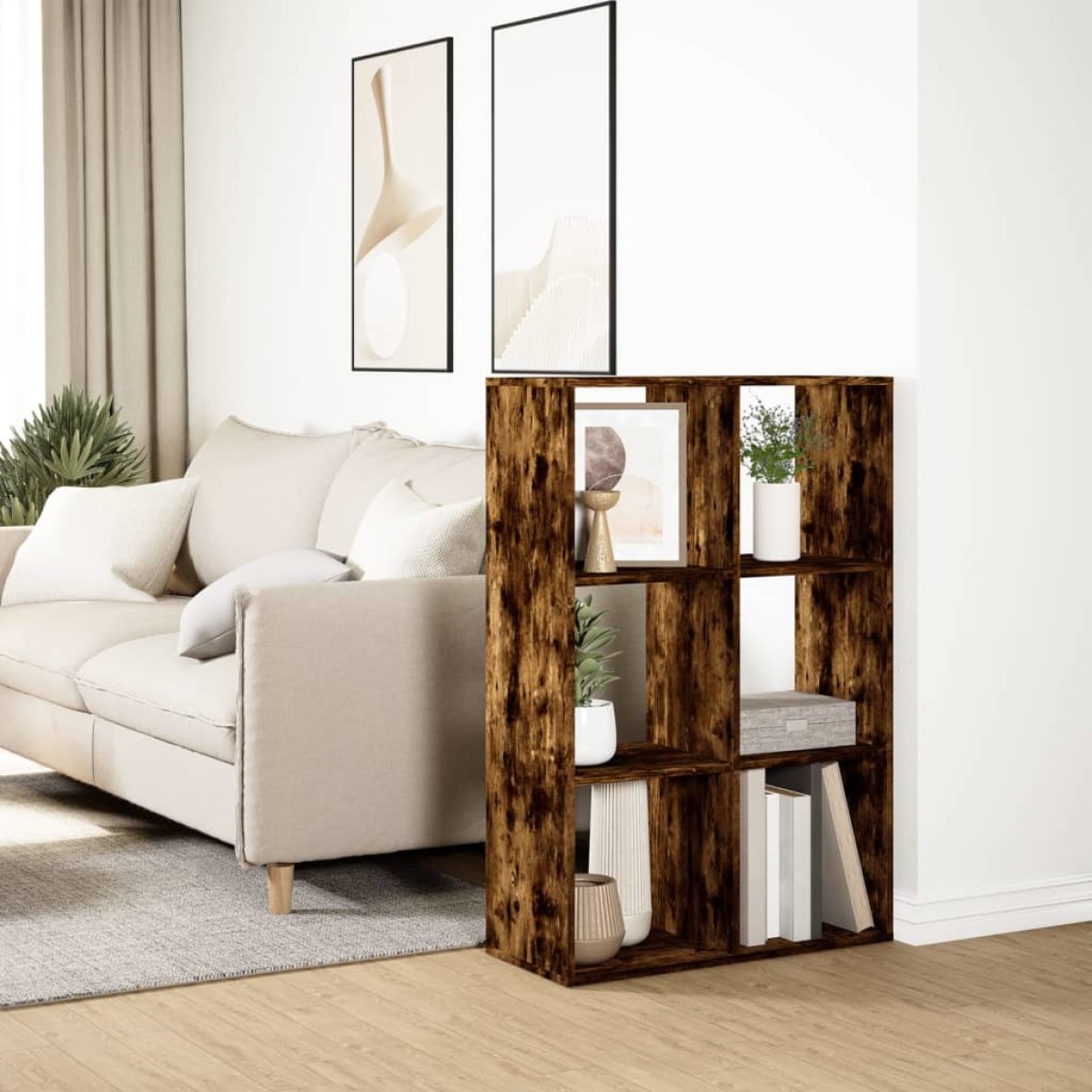 vidaXL Βιβλιοθήκη/Διαχωριστικό Χώρου Δρυς 69,5x29x103,5 εκ. Επεξ. Ξύλο