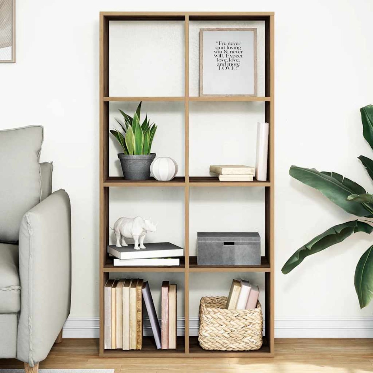 vidaXL Βιβλιοθήκη/Διαχωριστικό Χώρου Δρυς 69,5x29x137,5εκ. Επεξ. Ξύλο