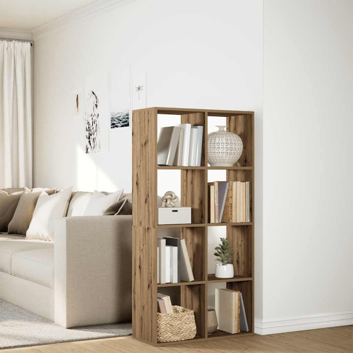 vidaXL Βιβλιοθήκη/Διαχωριστικό Χώρου Δρυς 69,5x29x137,5εκ. Επεξ. Ξύλο