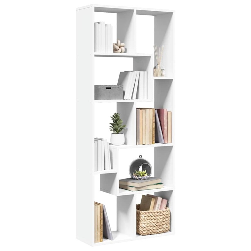 vidaXL Βιβλιοθήκη/Διαχωριστικό Χώρου Λευκό 67x25x161,5 εκ. Επεξ. Ξύλο