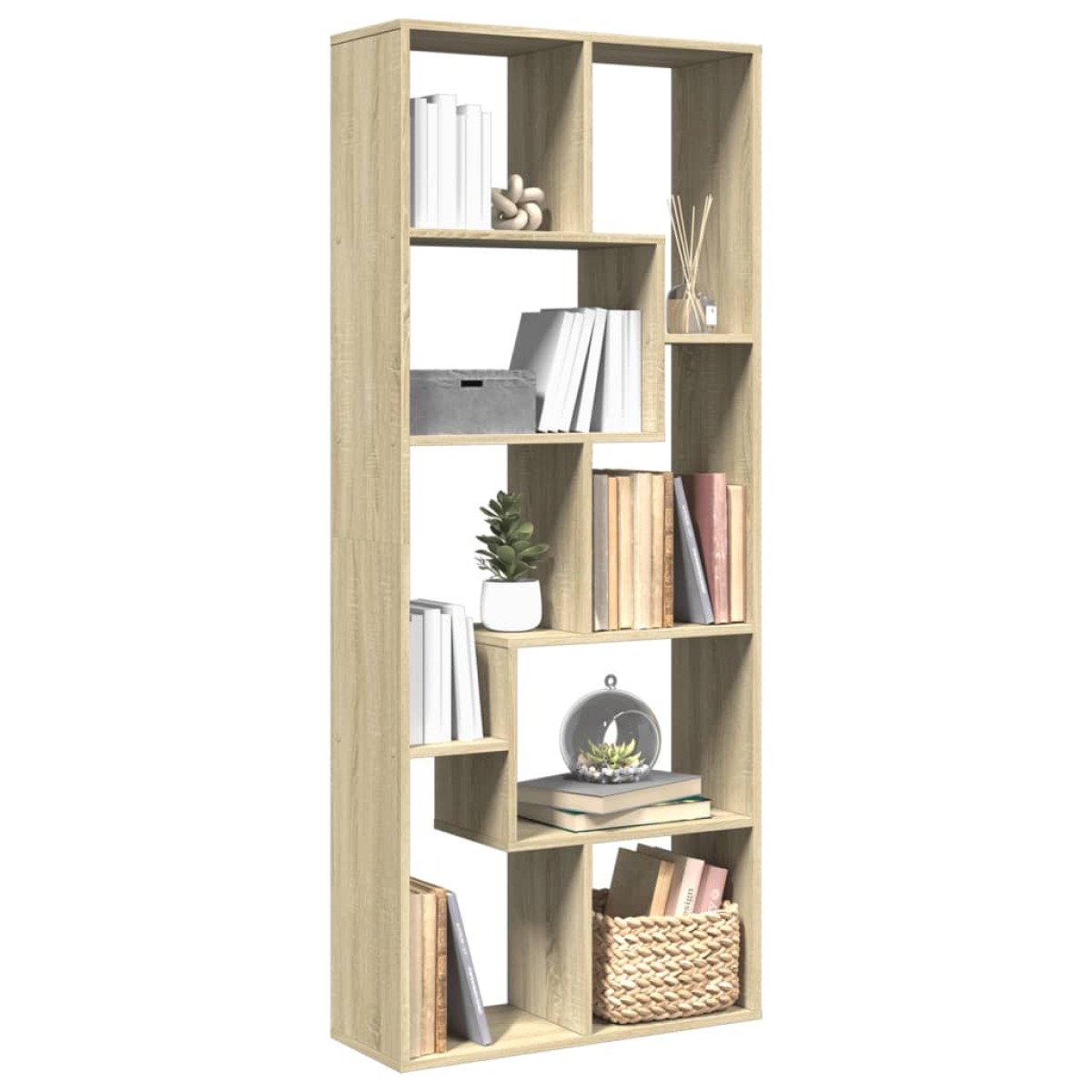 vidaXL Βιβλιοθήκη/Διαχωριστικό Χώρου Δρυς 67x25x161,5 εκ. Επεξ. Ξύλο
