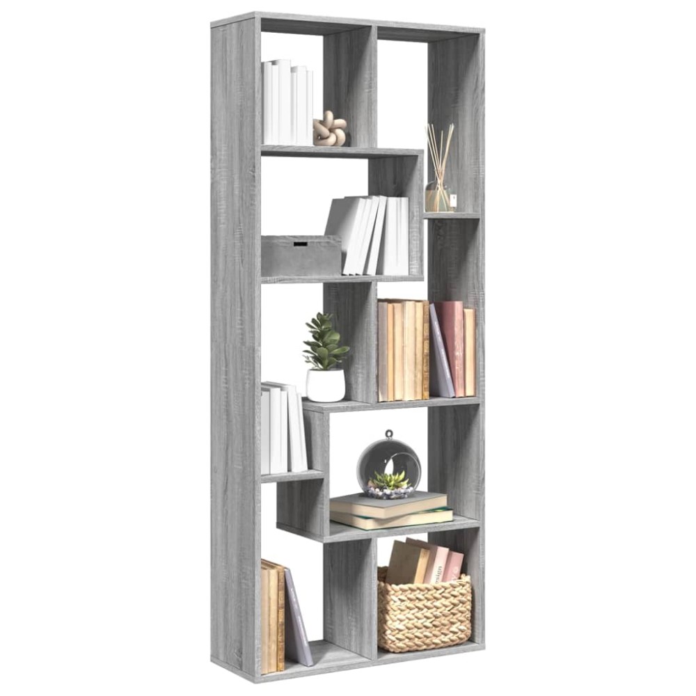 vidaXL Βιβλιοθήκη/Διαχωριστικό Χώρου Γκρι 67x25x161,5 εκ. Επεξ. Ξύλο