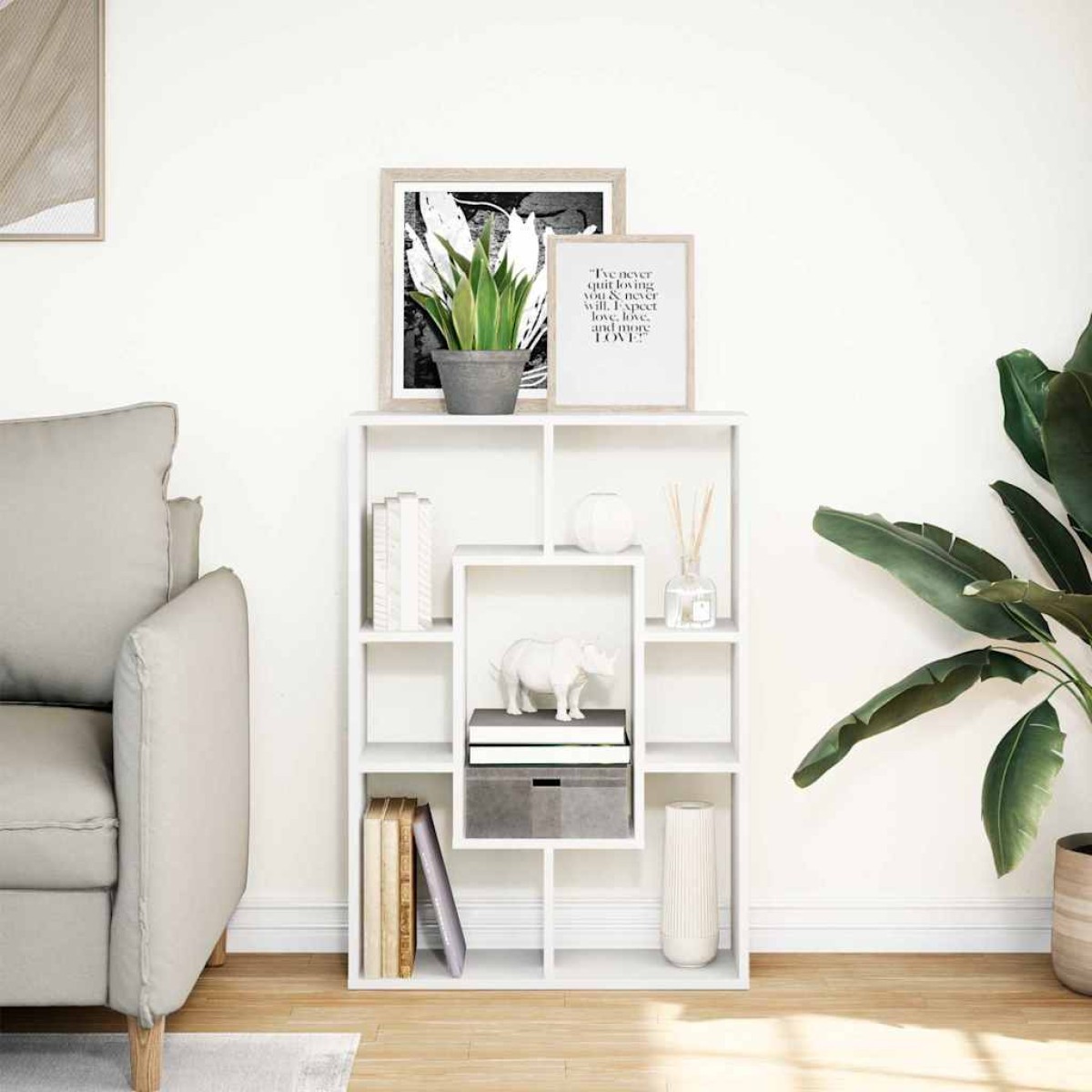 vidaXL Βιβλιοθήκη Λευκή 63x20x90 εκ. από Τεχνητό Ξύλο