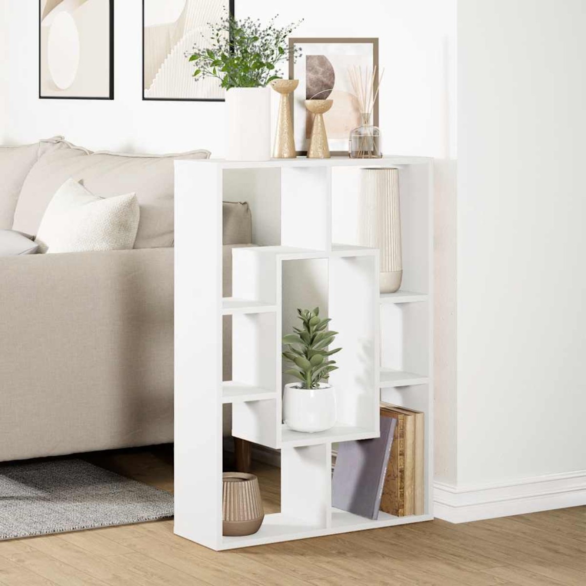 vidaXL Βιβλιοθήκη Λευκή 63x20x90 εκ. από Τεχνητό Ξύλο