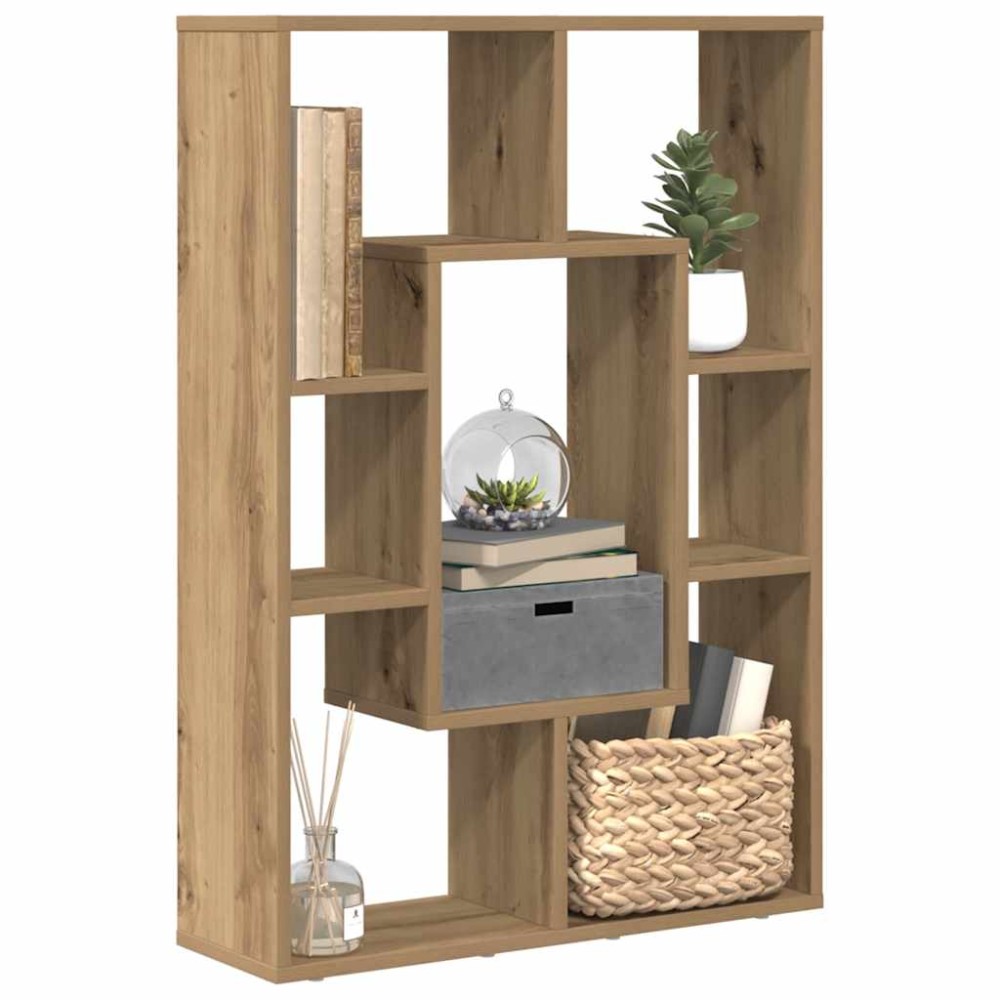 vidaXL Βιβλιοθήκη Αρτισιανή Δρυς 63x20x90 εκ. από Επεξεργασμένο Ξύλο