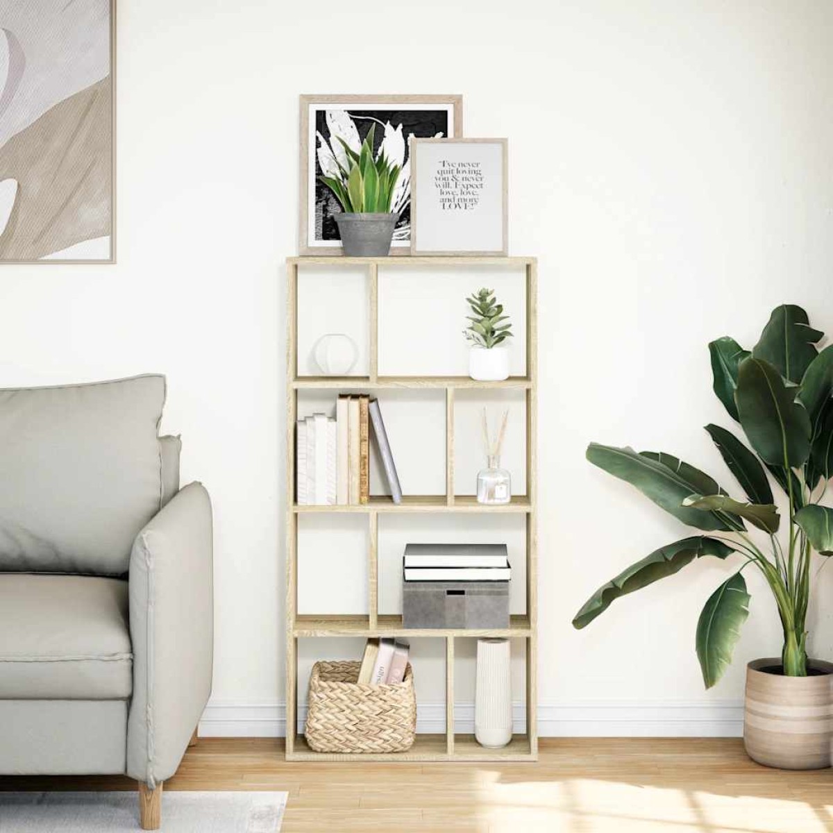 vidaXL Βιβλιοθήκη Sonoma Δρυς 60x20x120,5 εκ. από Επεξεργασμένο Ξύλο