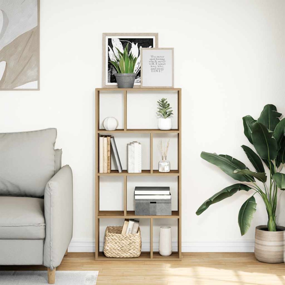 vidaXL Βιβλιοθήκη Αρτισιανή Δρυς 60x20x120,5 εκ. από Επεξεργασμένο Ξύλο
