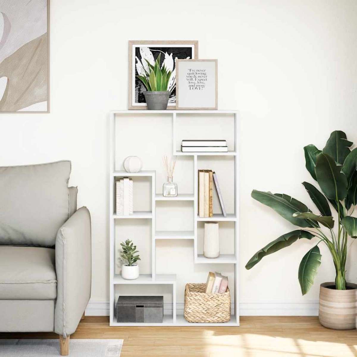 vidaXL Βιβλιοθήκη Λευκή 72x20x120,5 εκ. από Επεξεργασμένο Ξύλο