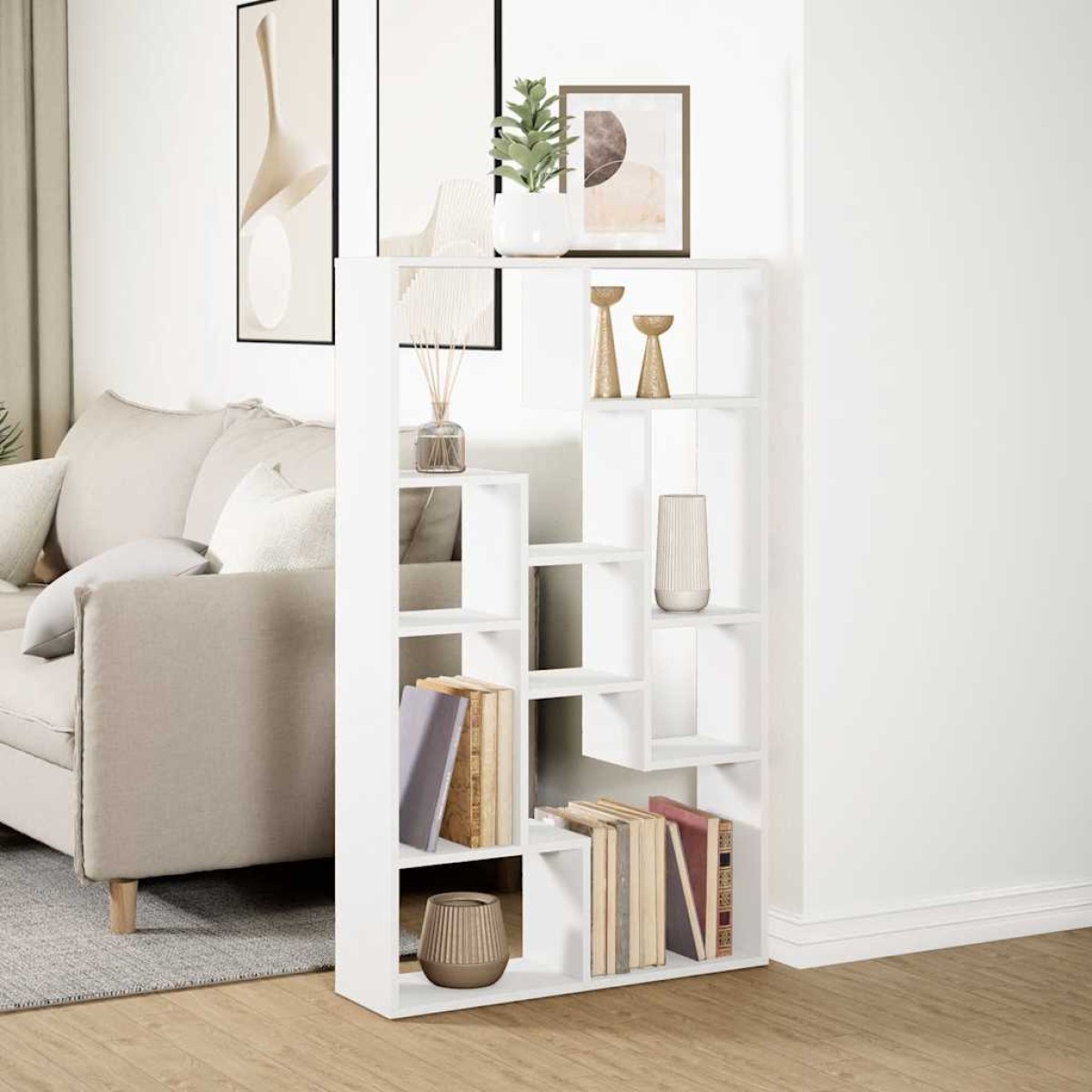vidaXL Βιβλιοθήκη Λευκή 72x20x120,5 εκ. από Επεξεργασμένο Ξύλο
