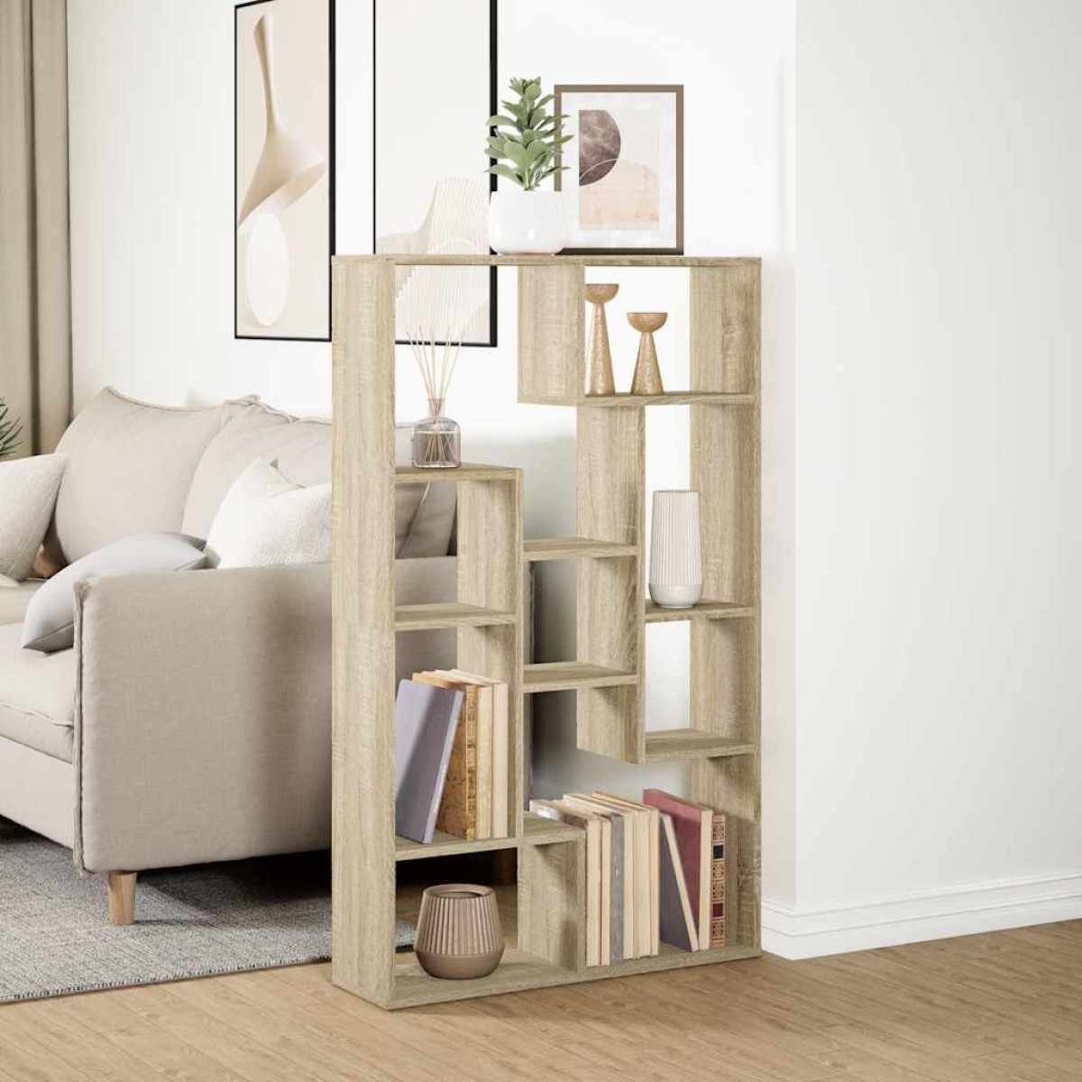 vidaXL Βιβλιοθήκη Sonoma Δρυς 72x20x120,5 εκ. από Επεξεργασμένο Ξύλο