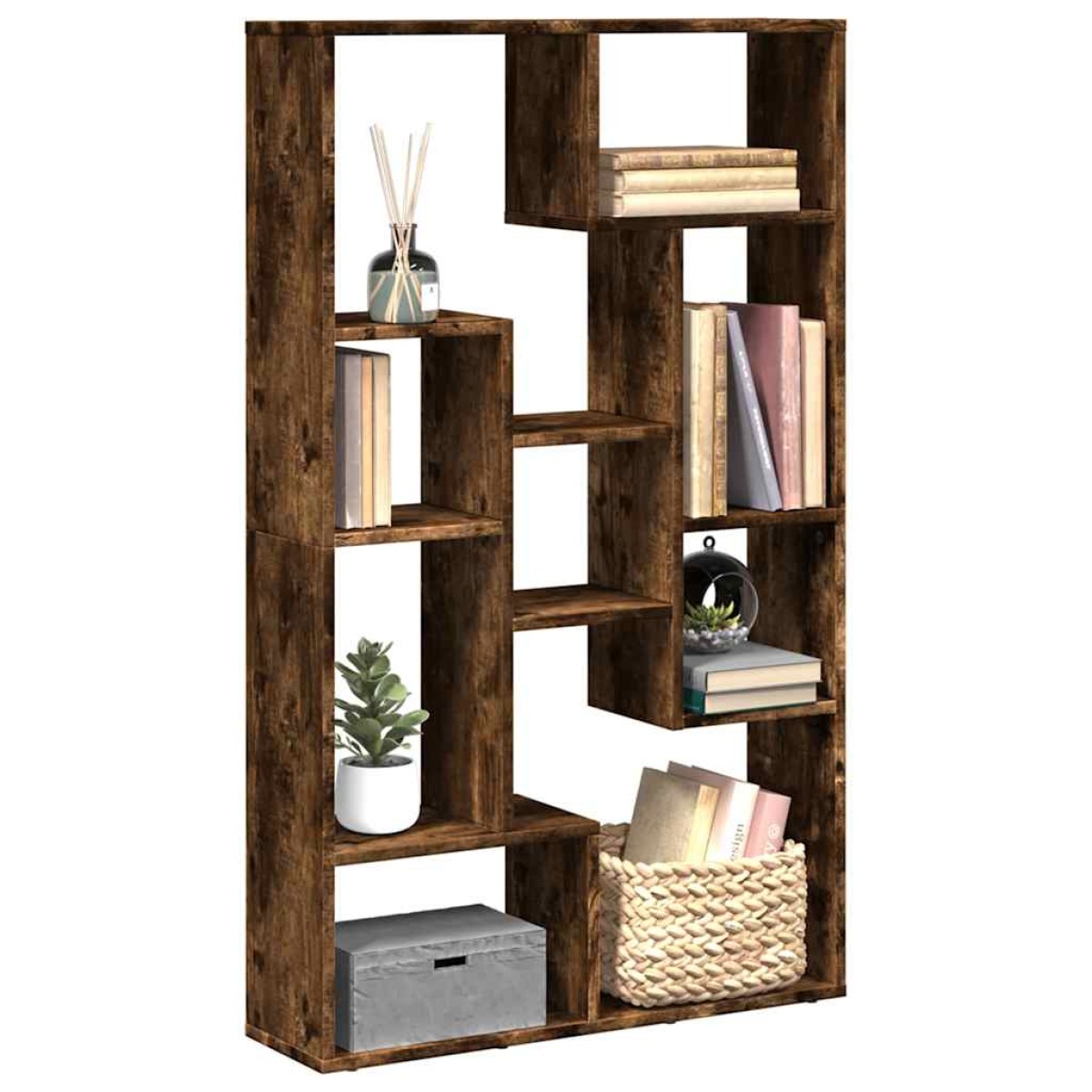 vidaXL Βιβλιοθήκη Καπνιστή Δρυς 72x20x120,5 εκ. από Επεξεργασμένο Ξύλο