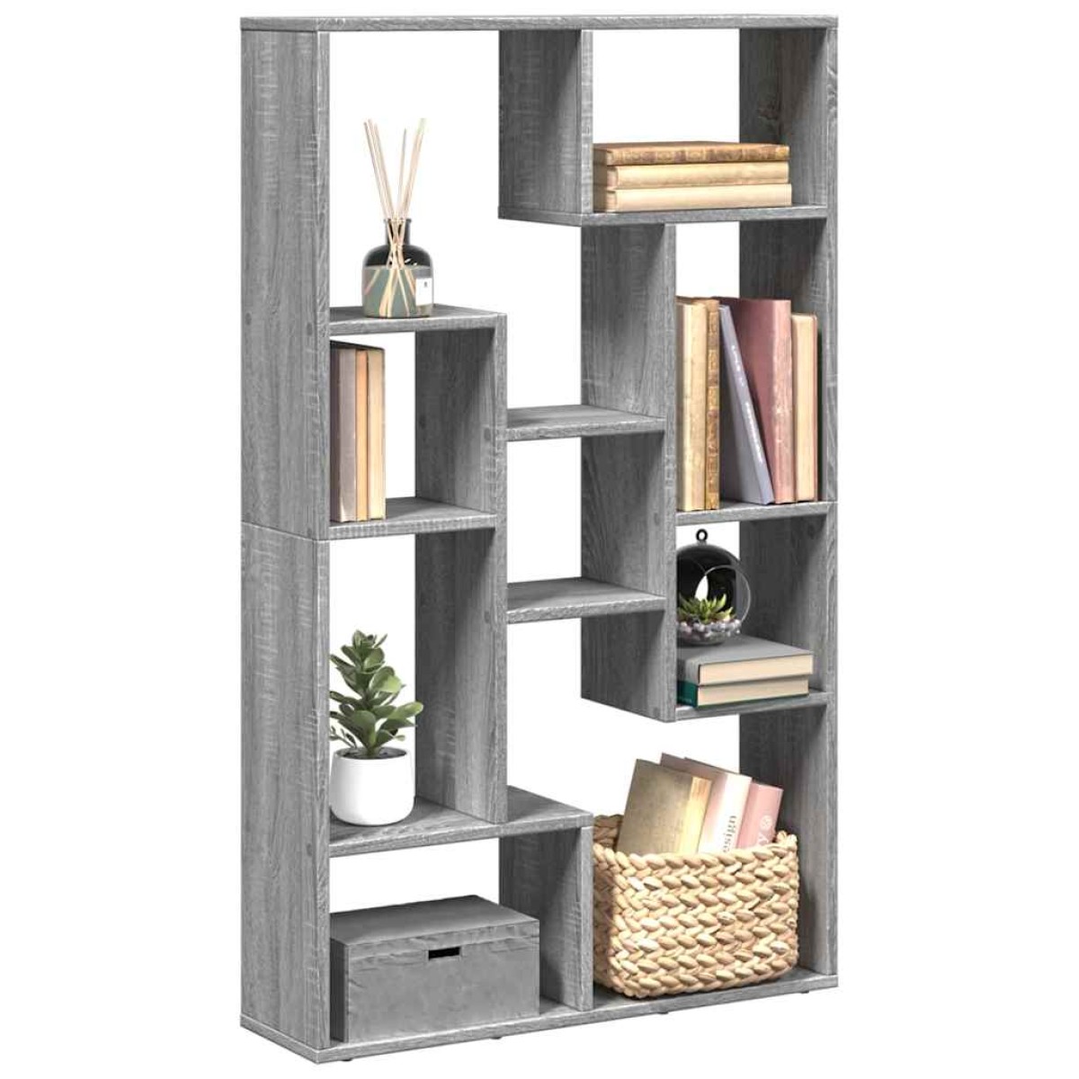 vidaXL Βιβλιοθήκη Γκρι Sonoma 72x20x120,5 εκ. από Επεξεργασμένο Ξύλο