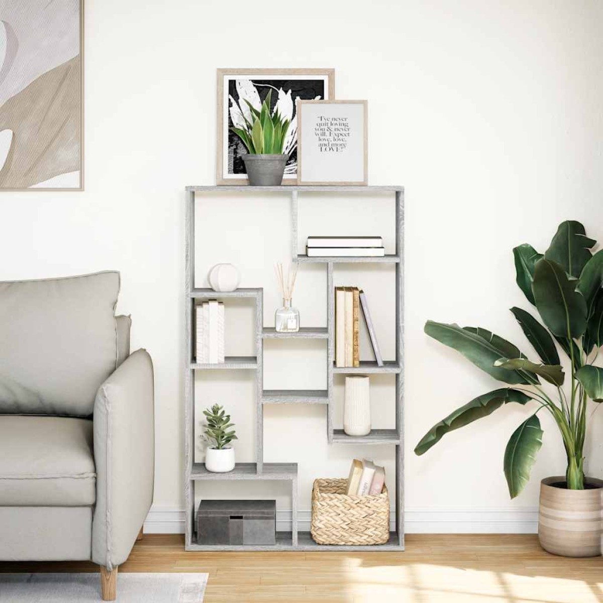 vidaXL Βιβλιοθήκη Γκρι Sonoma 72x20x120,5 εκ. από Επεξεργασμένο Ξύλο