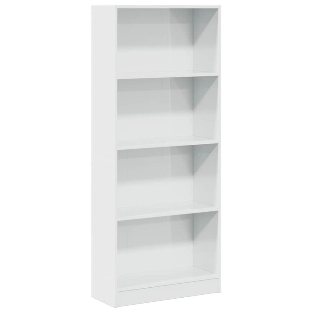 vidaXL Βιβλιοθήκη Γυαλιστερό Λευκό 60x24x143 εκ. Επεξεργασμένο Ξύλο