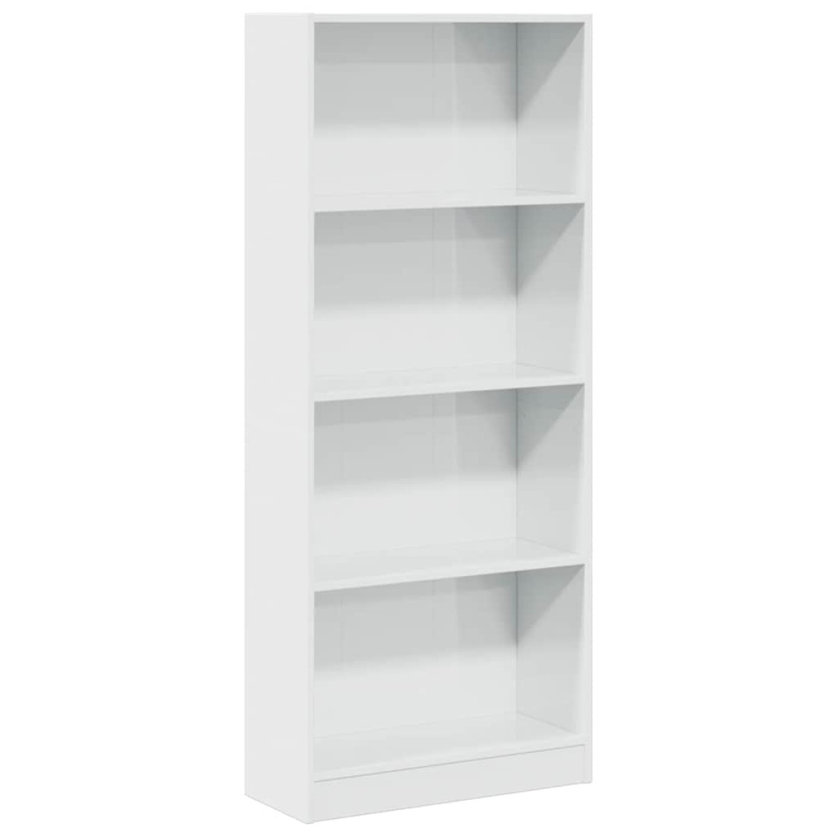 vidaXL Βιβλιοθήκη Γυαλιστερό Λευκό 60x24x143 εκ. Επεξεργασμένο Ξύλο