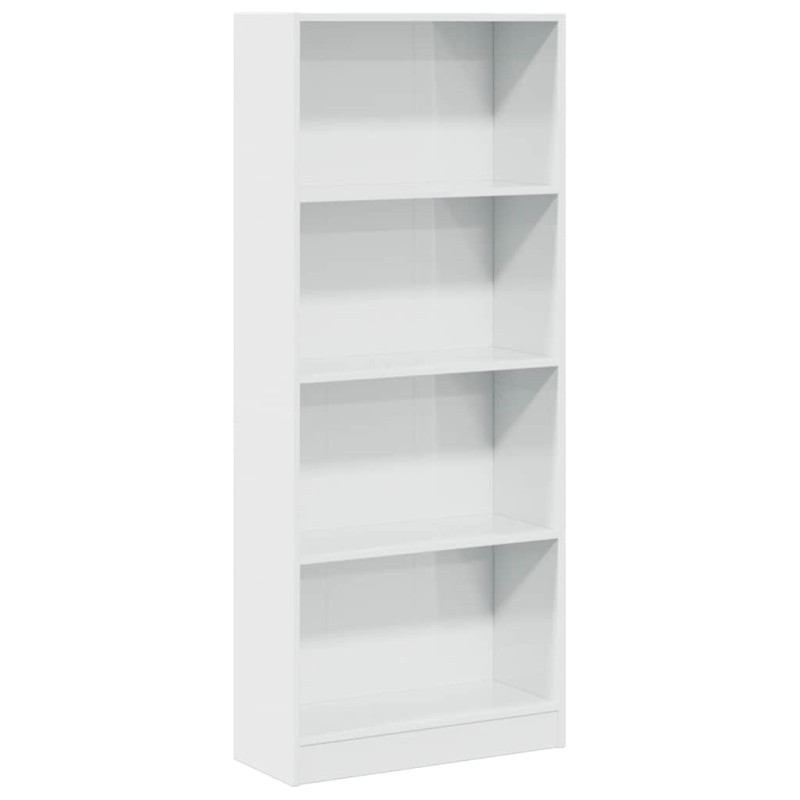 vidaXL Βιβλιοθήκη Γυαλιστερό Λευκό 60x24x143 εκ. Επεξεργασμένο Ξύλο