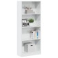 vidaXL Βιβλιοθήκη Γυαλιστερό Λευκό 60x24x143 εκ. Επεξεργασμένο Ξύλο