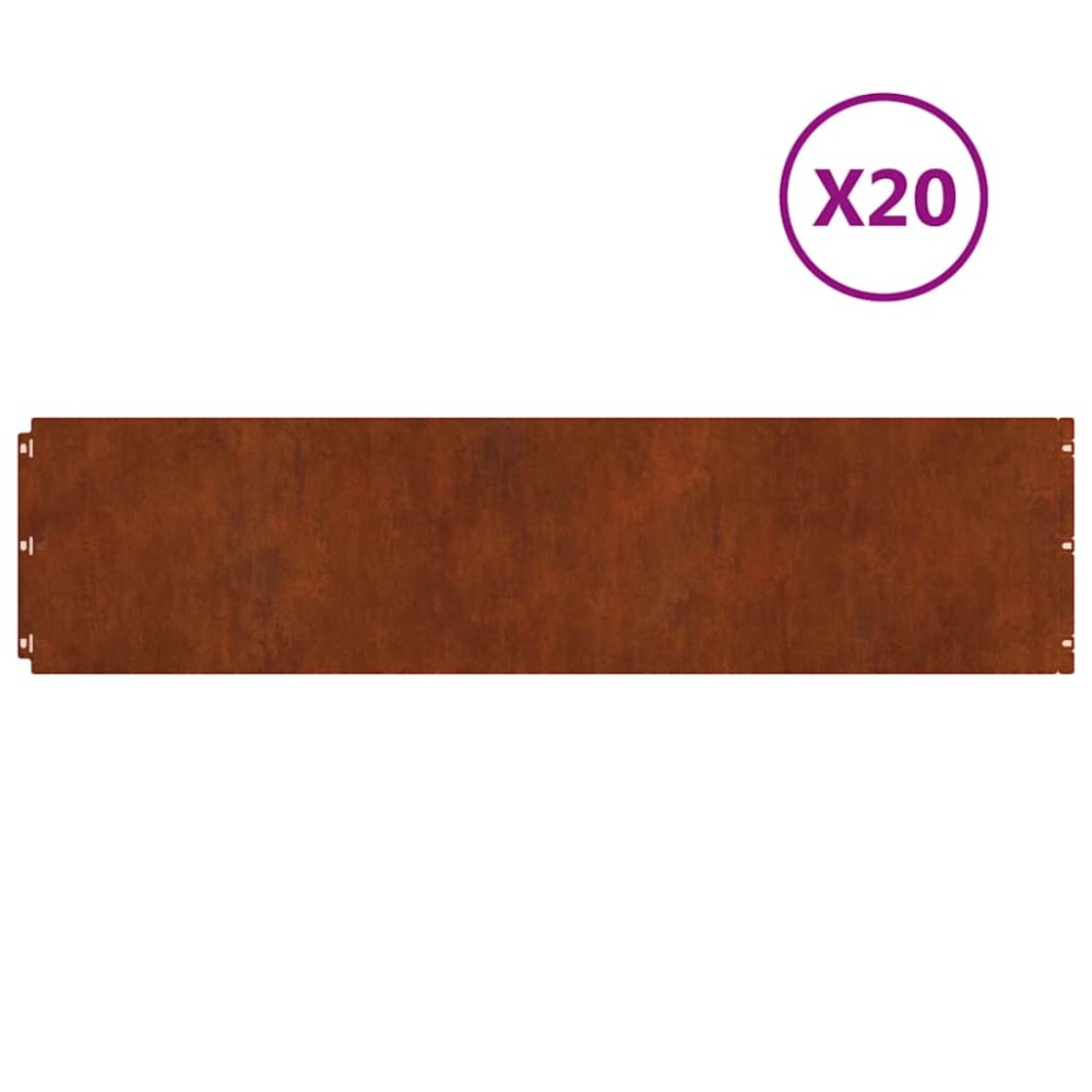 vidaXL Περίγραμμα γκαζόν 20 pcs 25 x 103 cm Ατσάλι Σκληρυθέν στον Αέρα