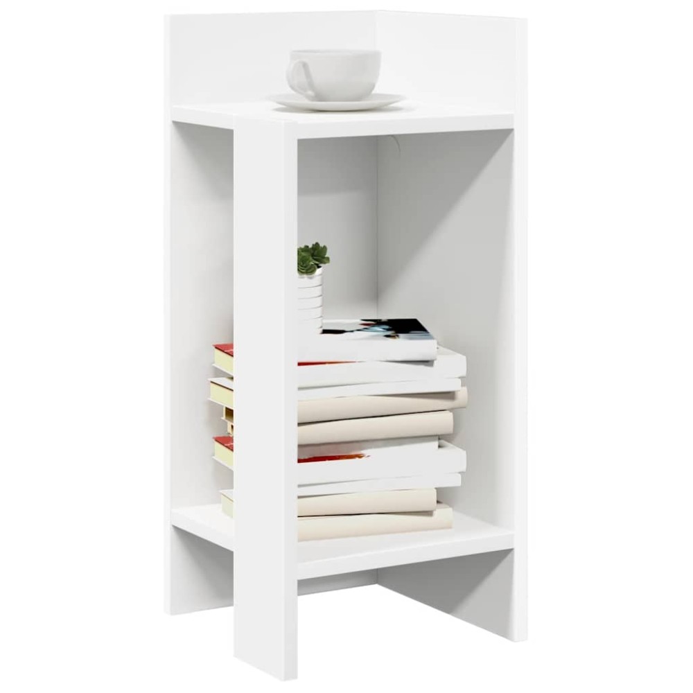 vidaXL Πλαϊνά Τραπεζάκια 2 τμχ με ράφι Λευκό 25,5x27x60 cm