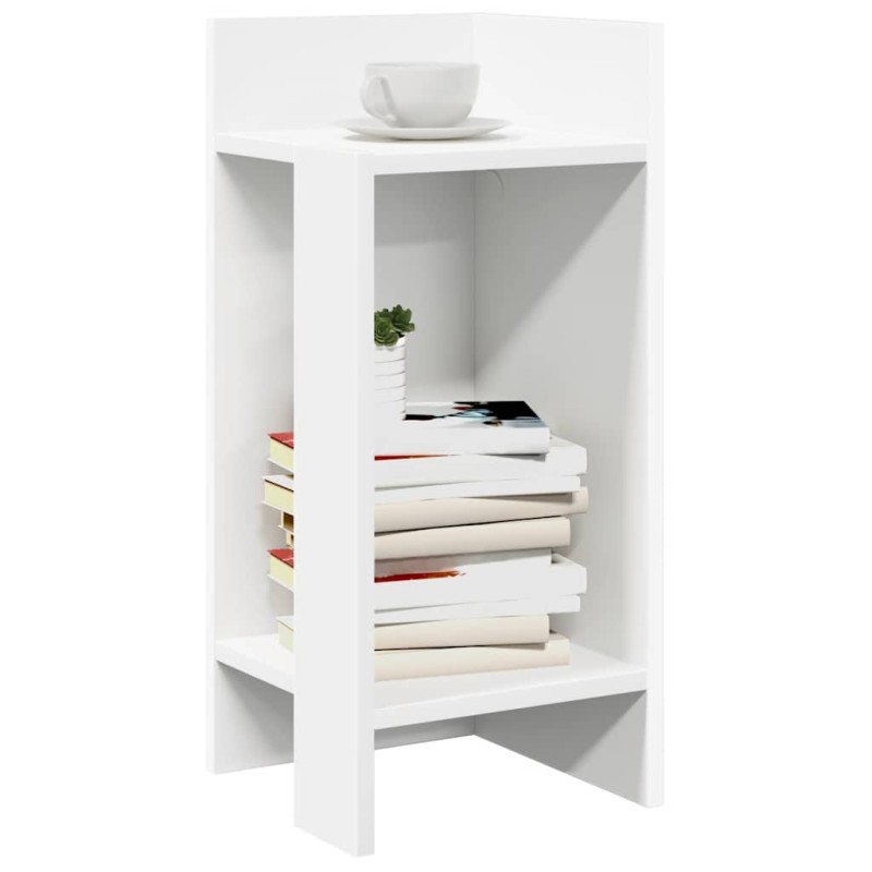 vidaXL Πλαϊνά Τραπεζάκια 2 τμχ με ράφι Λευκό 25,5x27x60 cm