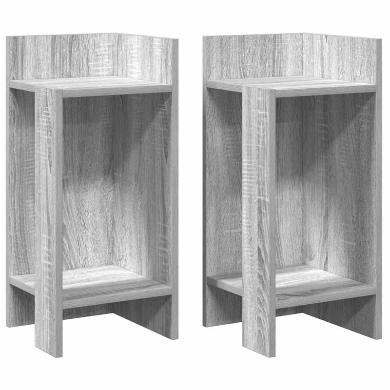 vidaXL Τραπεζάκια 2 τεμ. με ράφι Γκρι Sonoma 25,5x27x60 εκ.