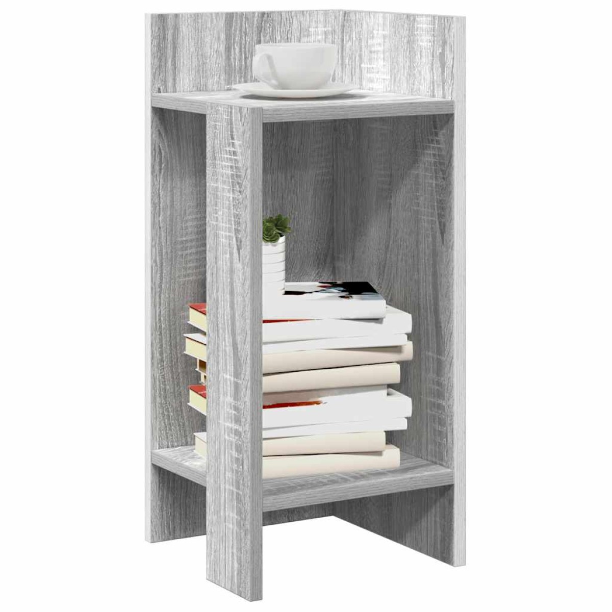 vidaXL Τραπεζάκια 2 τεμ. με ράφι Γκρι Sonoma 25,5x27x60 εκ.
