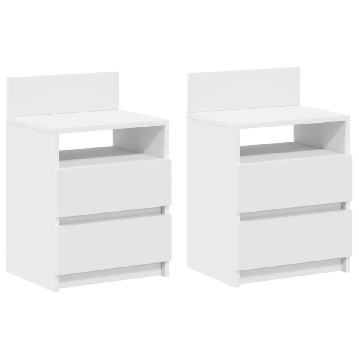 vidaXL Κομοδίνα 2 τεμ. με 2 Συρτάρια Λευκά 40x33x60 εκ.