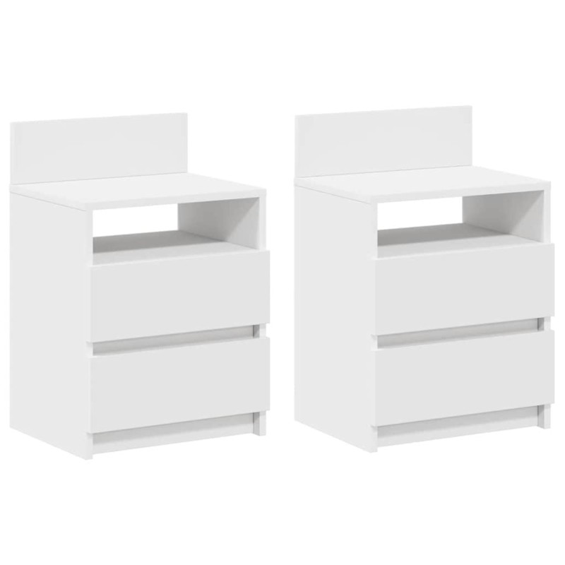 vidaXL Κομοδίνα 2 τεμ. με 2 Συρτάρια Λευκά 40x33x60 εκ.