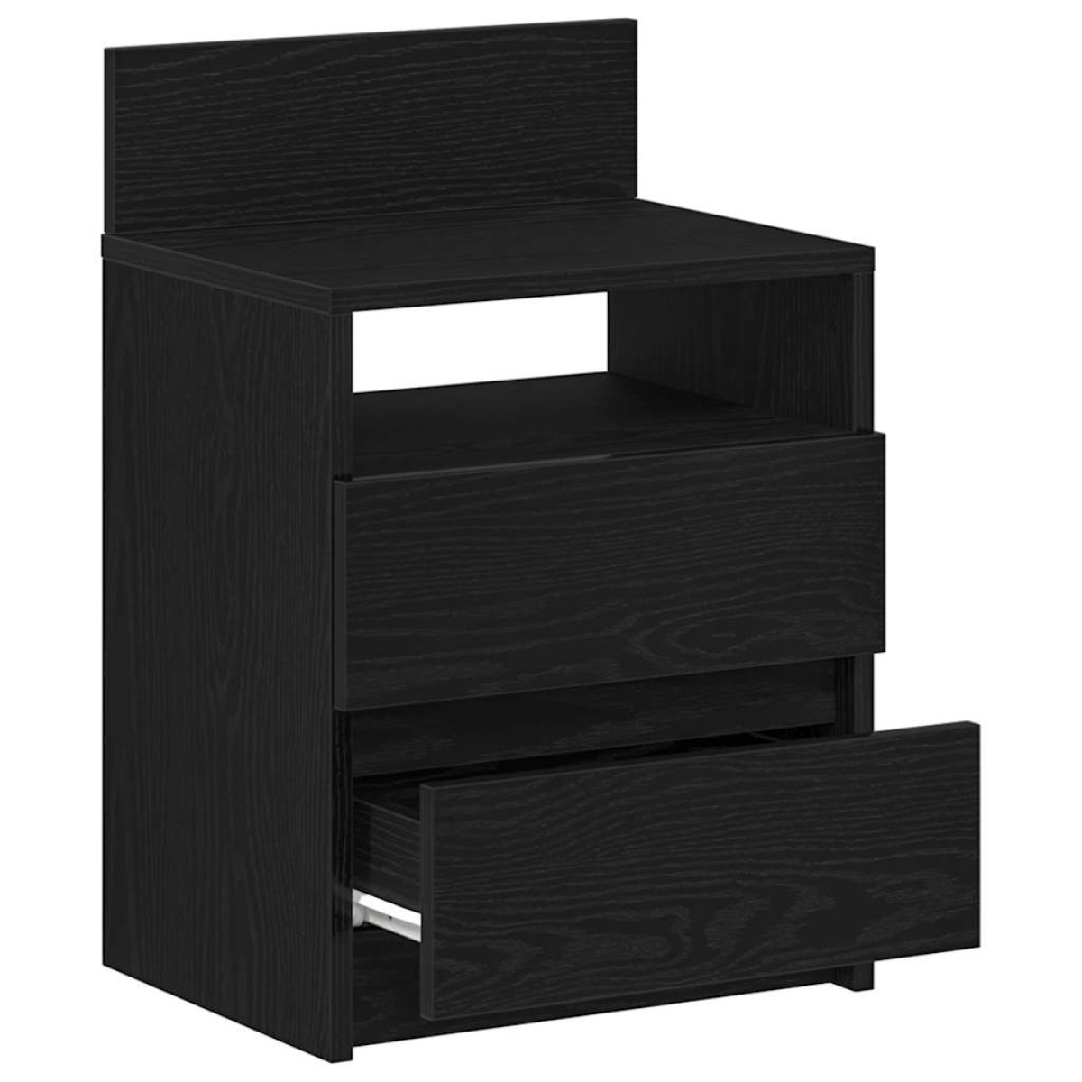 vidaXL Κομοδίνα 2 τεμ. με 2 Συρτάρια Μαύρα 40x33x60 εκ.