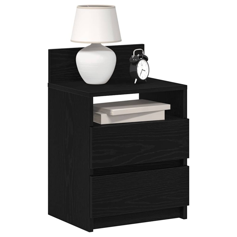 vidaXL Κομοδίνα 2 τεμ. με 2 Συρτάρια Μαύρα 40x33x60 εκ.