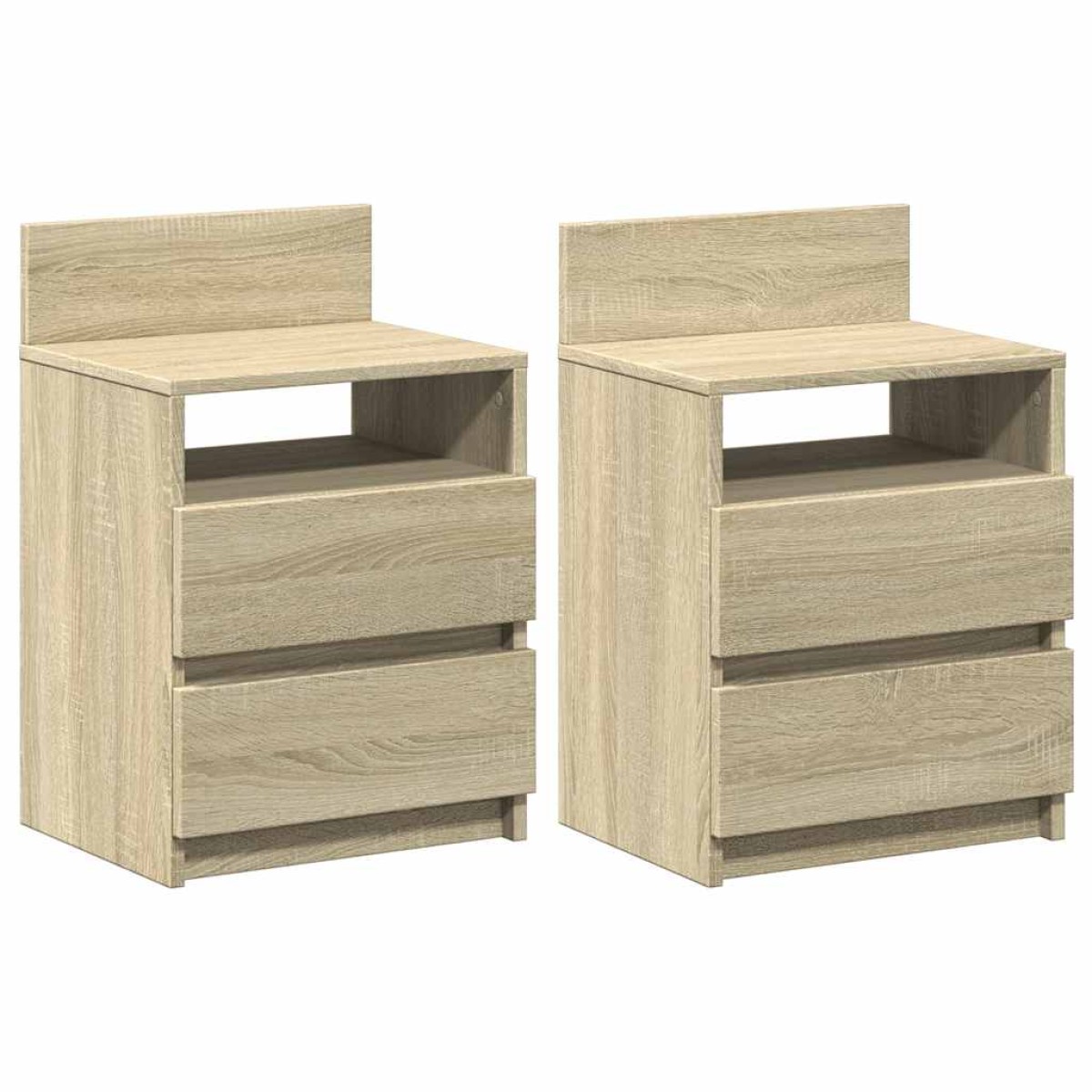 vidaXL Κομοδίνα 2 τεμ. με 2 Συρτάρια, Χρώμα Sonoma Δρυς 40x33x60 εκ.