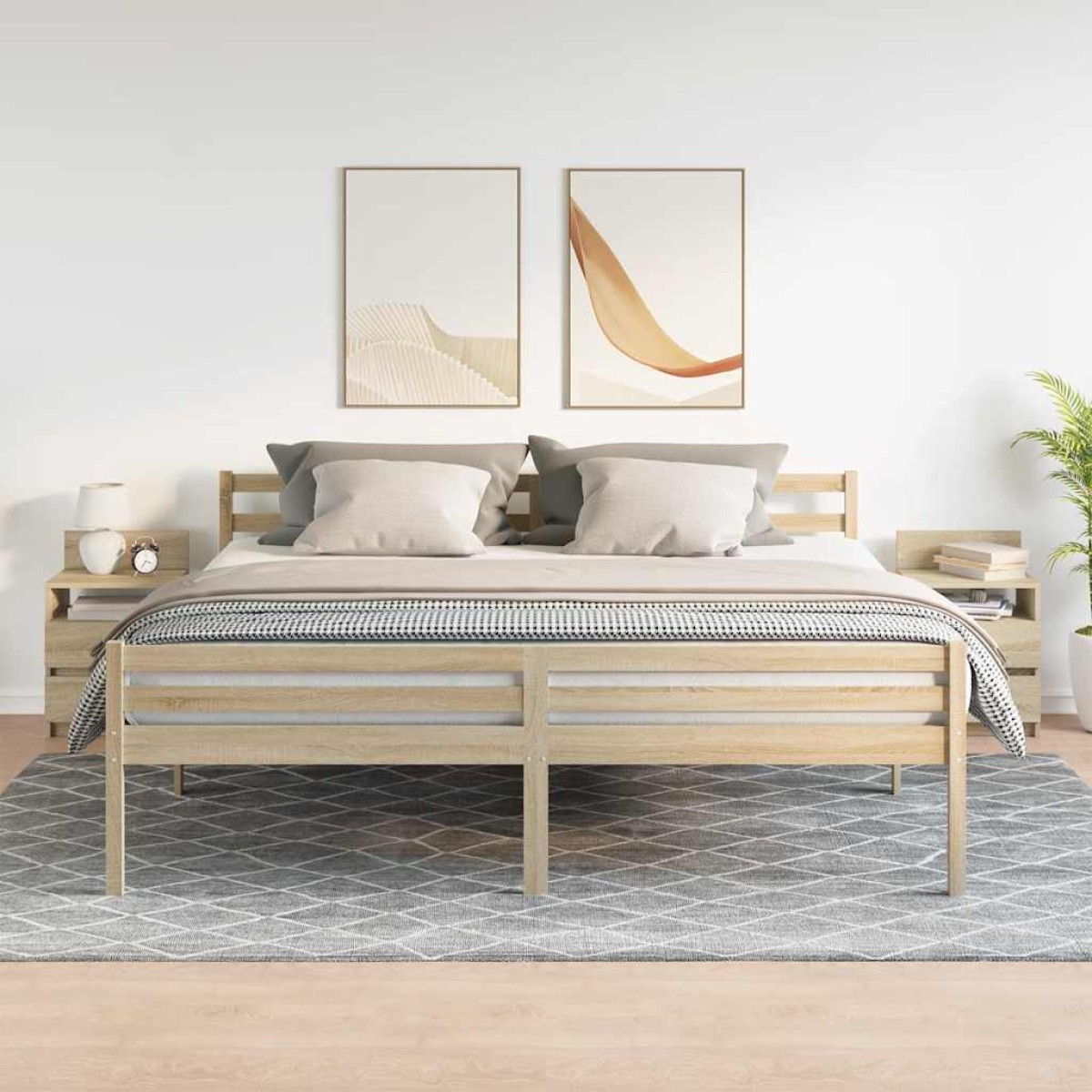 vidaXL Κομοδίνα 2 τεμ. με 2 Συρτάρια, Χρώμα Sonoma Δρυς 40x33x60 εκ.