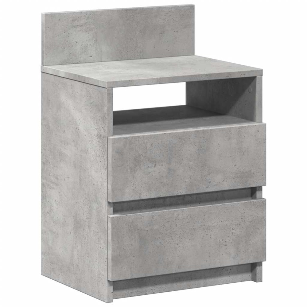 vidaXL Κομοδίνο με 2 Συρτάρια Γκρι Σκυρόδεμα 40x33x60 εκ.
