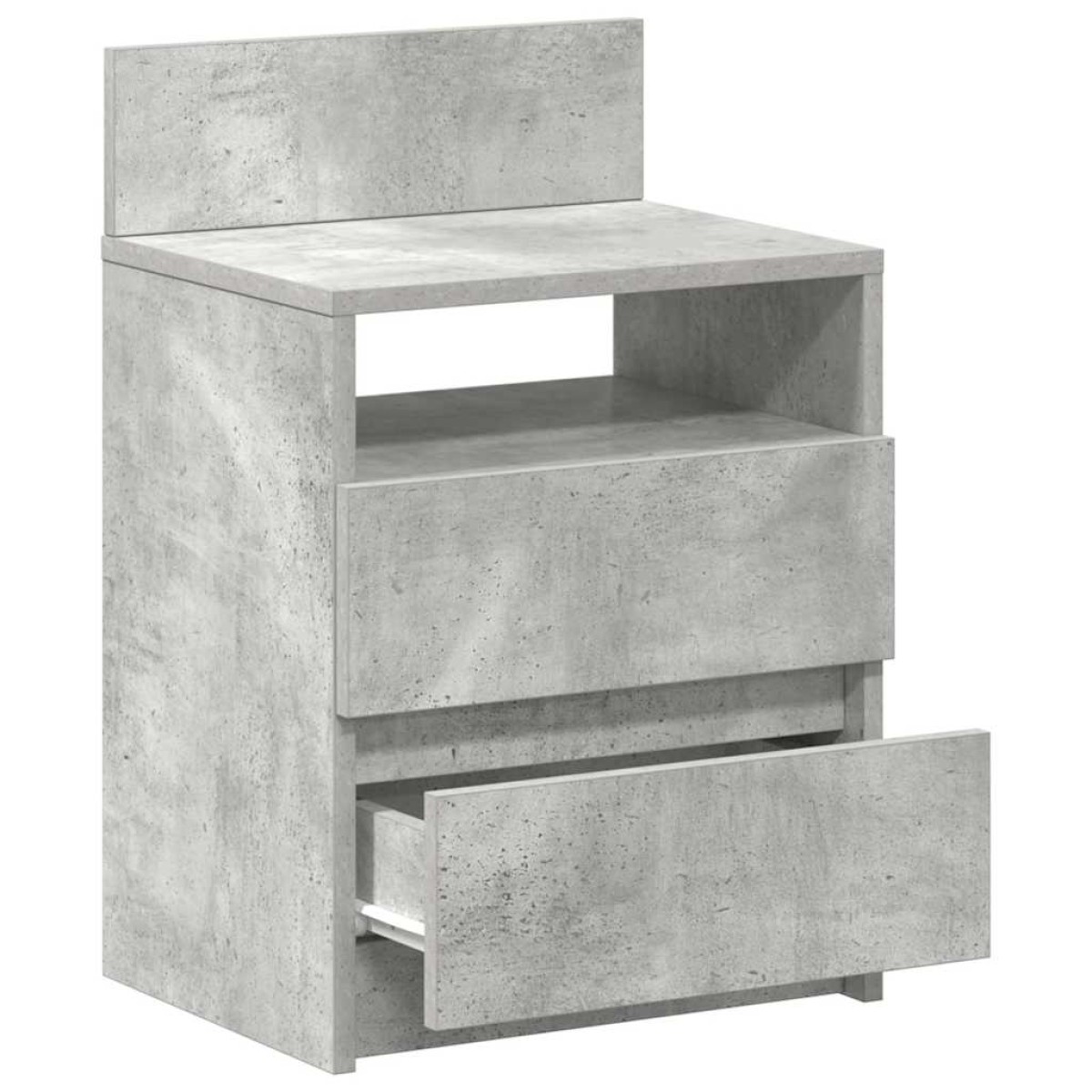 vidaXL Κομοδίνο με 2 Συρτάρια Γκρι Σκυρόδεμα 40x33x60 εκ.
