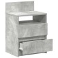 vidaXL Κομοδίνο με 2 Συρτάρια Γκρι Σκυρόδεμα 40x33x60 εκ.