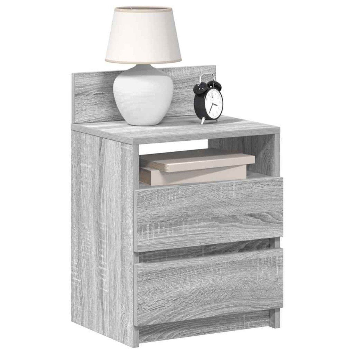vidaXL Κομοδίνα 2 τεμ. με 2 Συρτάρια Γκρι Sonoma 40x33x60 εκ.