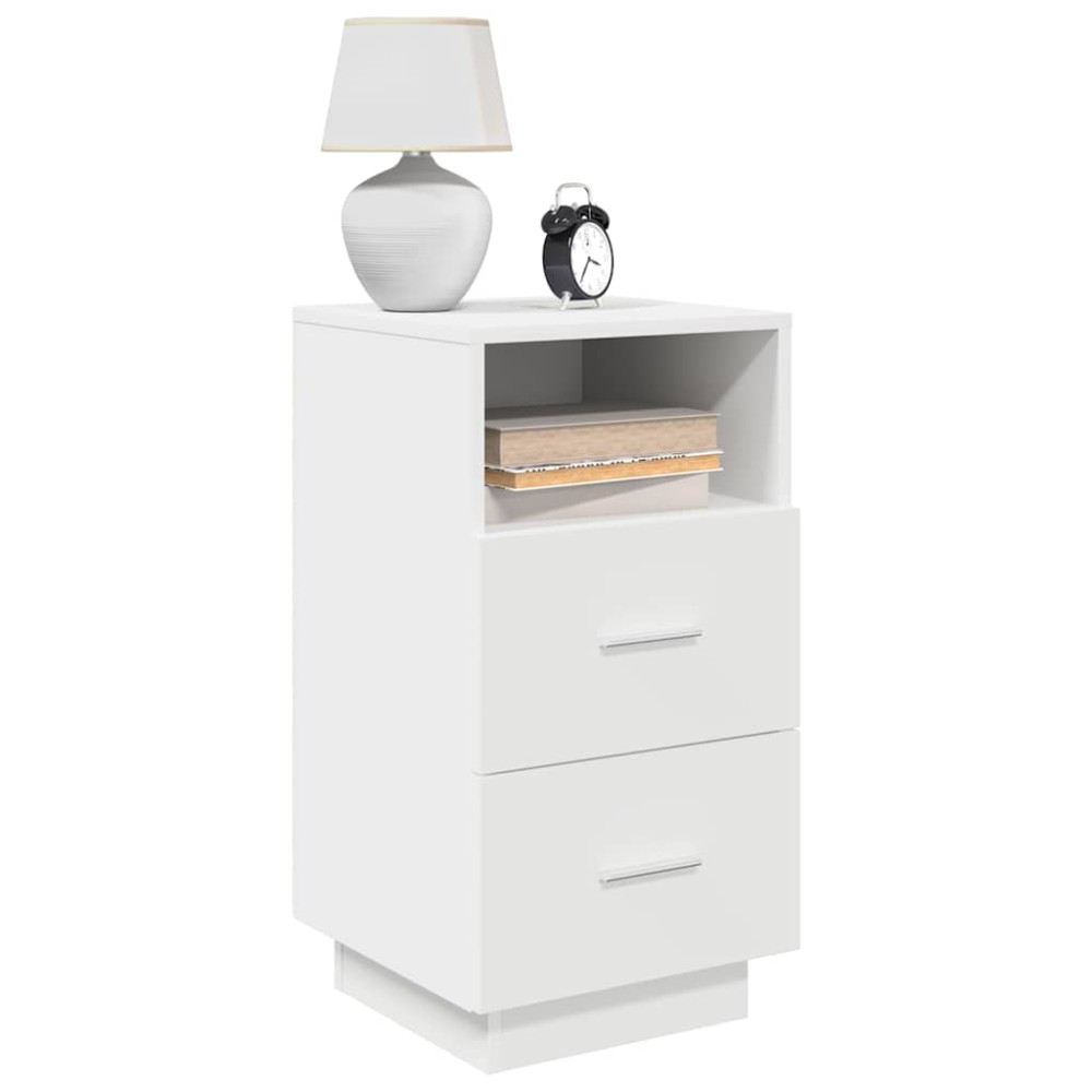 vidaXL Κομοδίνο με 2 συρτάρια Λευκό 36x36x68 cm