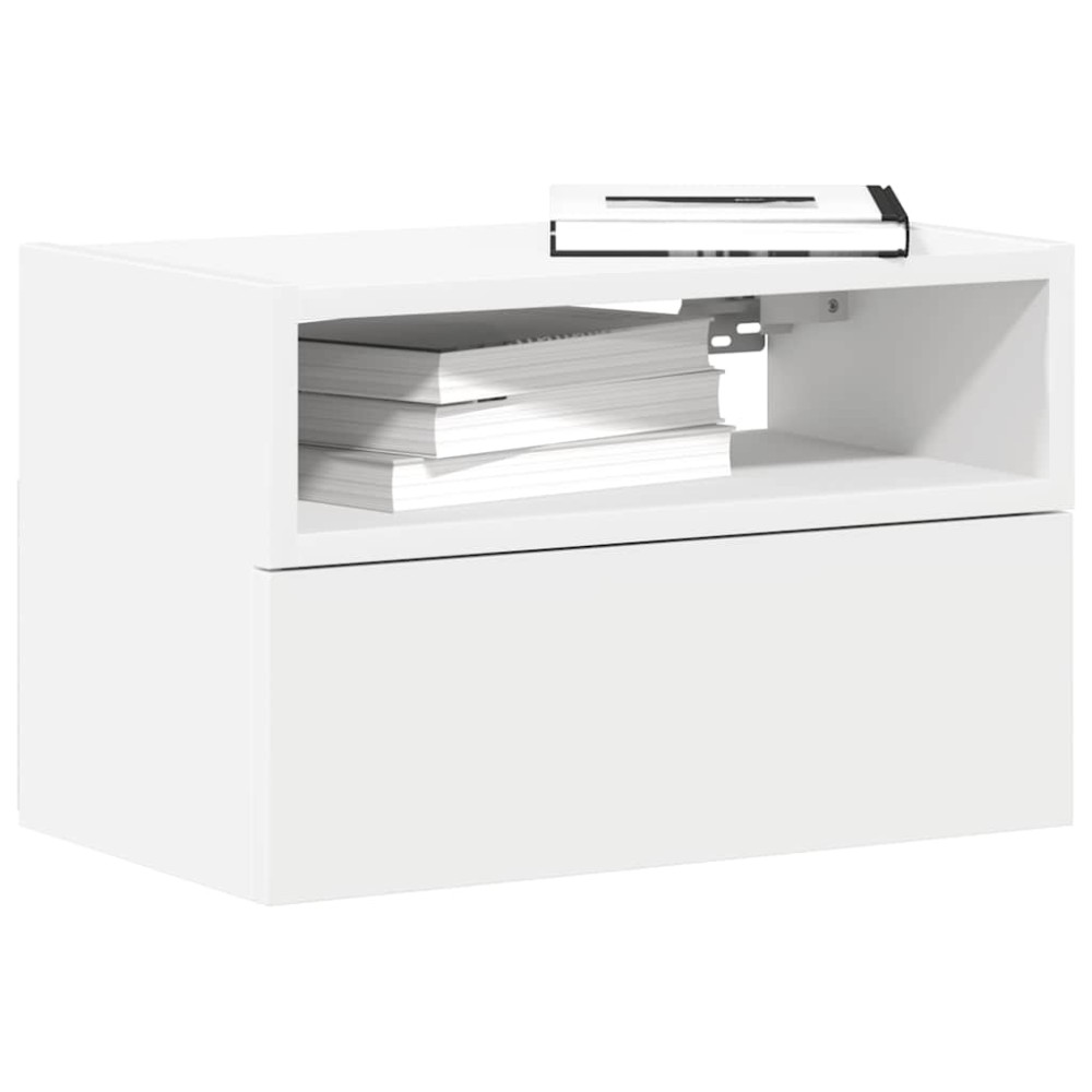 vidaXL Κομοδίνα Επιτοίχια 2 τεμ. Λευκά 45x26x28,5 εκ.