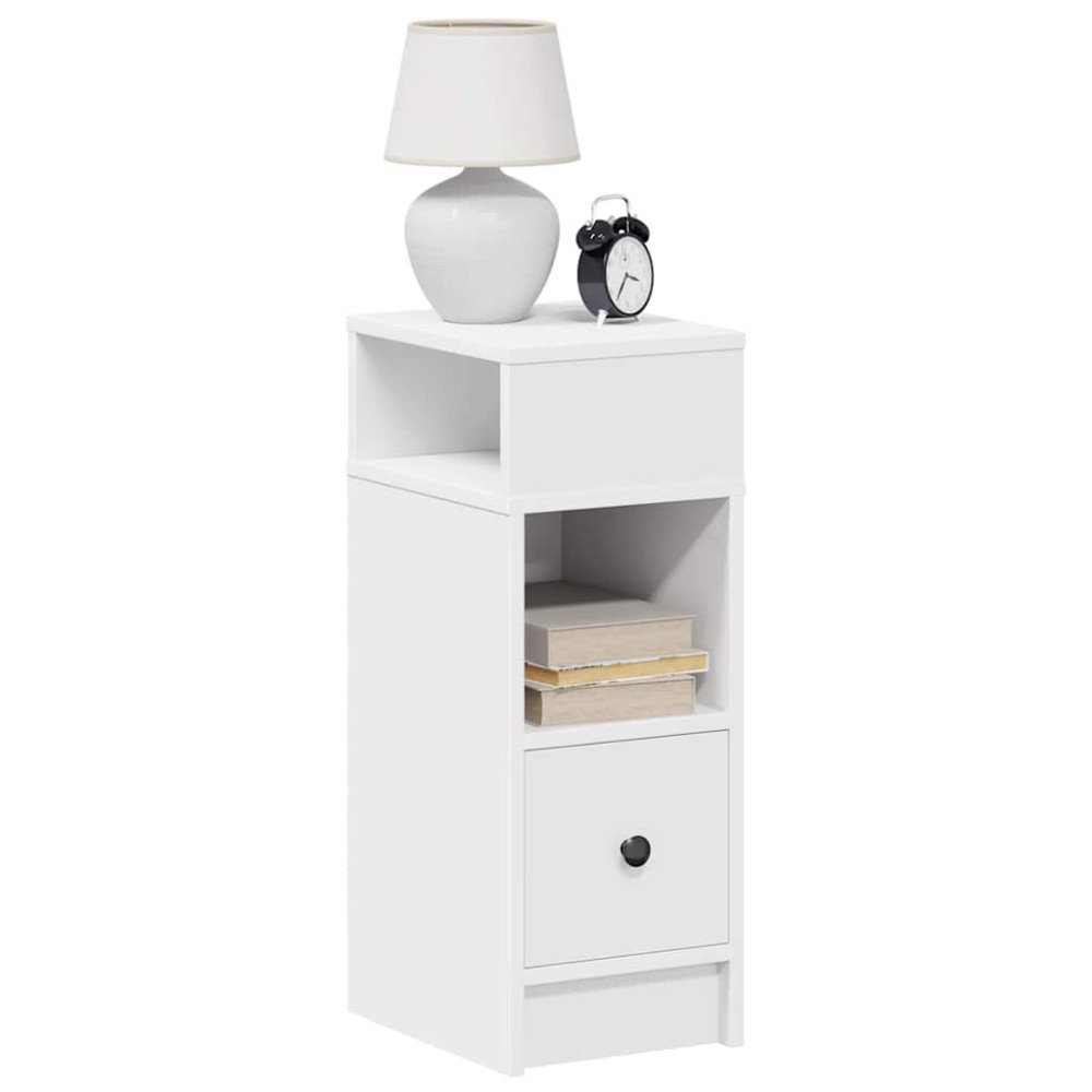 vidaXL Κομοδίνο με συρτάρι Λευκό 25x31x66 cm