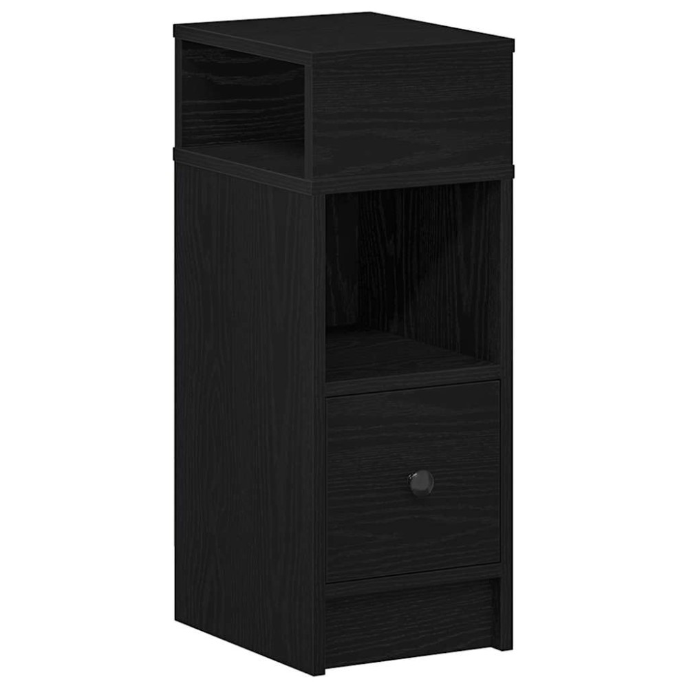 vidaXL Κομοδίνο με συρτάρι Μαύρο 25x31x66 cm