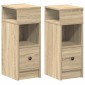 vidaXL Κομοδίνα 2 τεμάχια με συρτάρι Sonoma Δρυς 25x31x66 εκ.