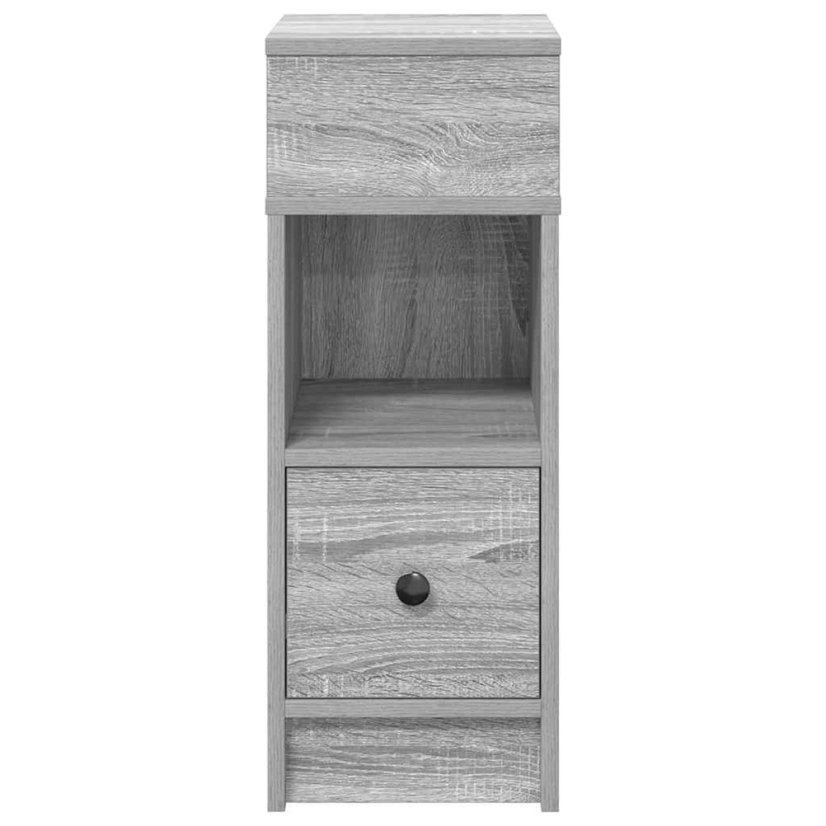 vidaXL Κομοδίνα 2 τεμ. με Συρτάρι Γκρι Sonoma 25x31x66 εκ.