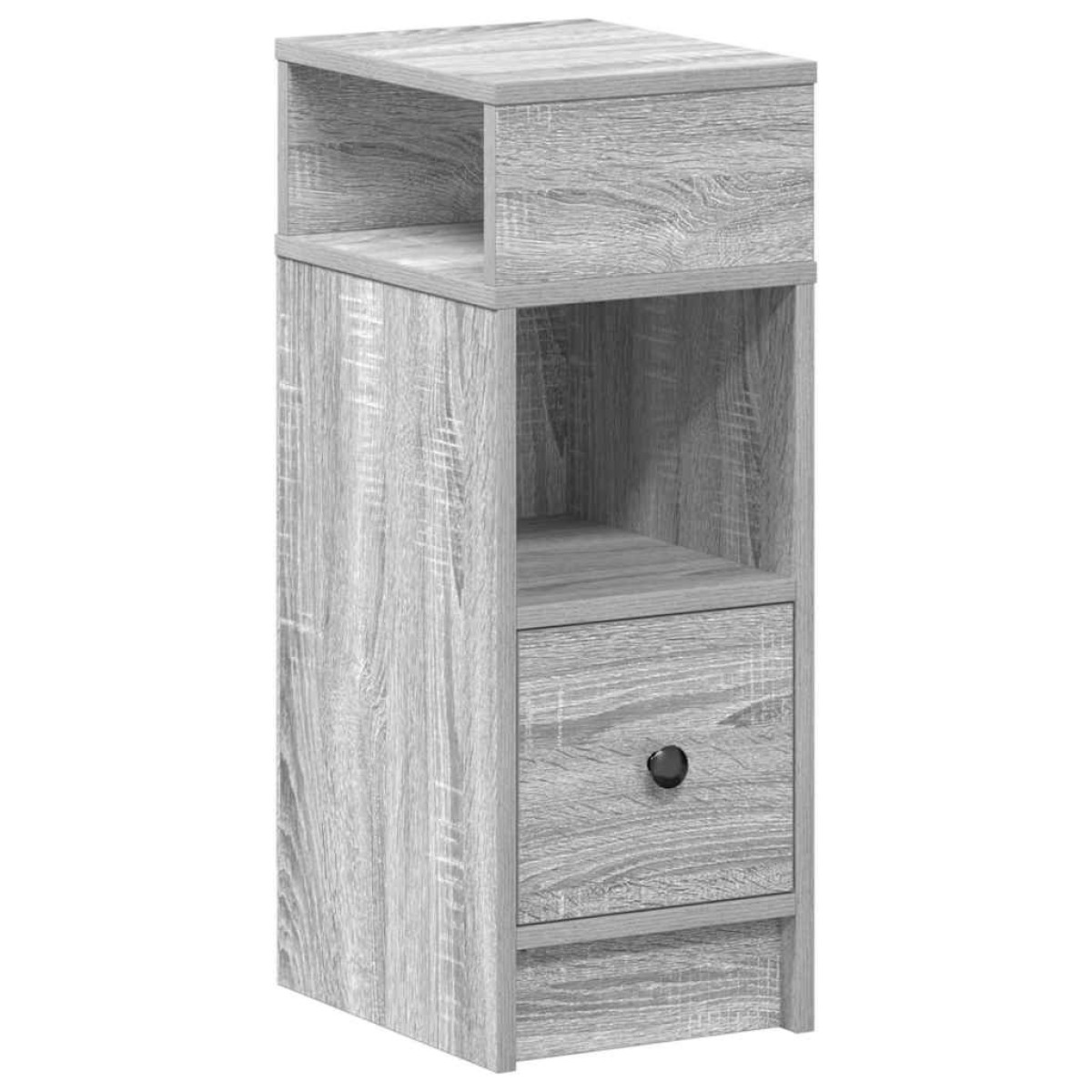 vidaXL Κομοδίνα 2 τεμ. με Συρτάρι Γκρι Sonoma 25x31x66 εκ.