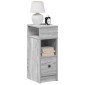 vidaXL Κομοδίνα 2 τεμ. με Συρτάρι Γκρι Sonoma 25x31x66 εκ.