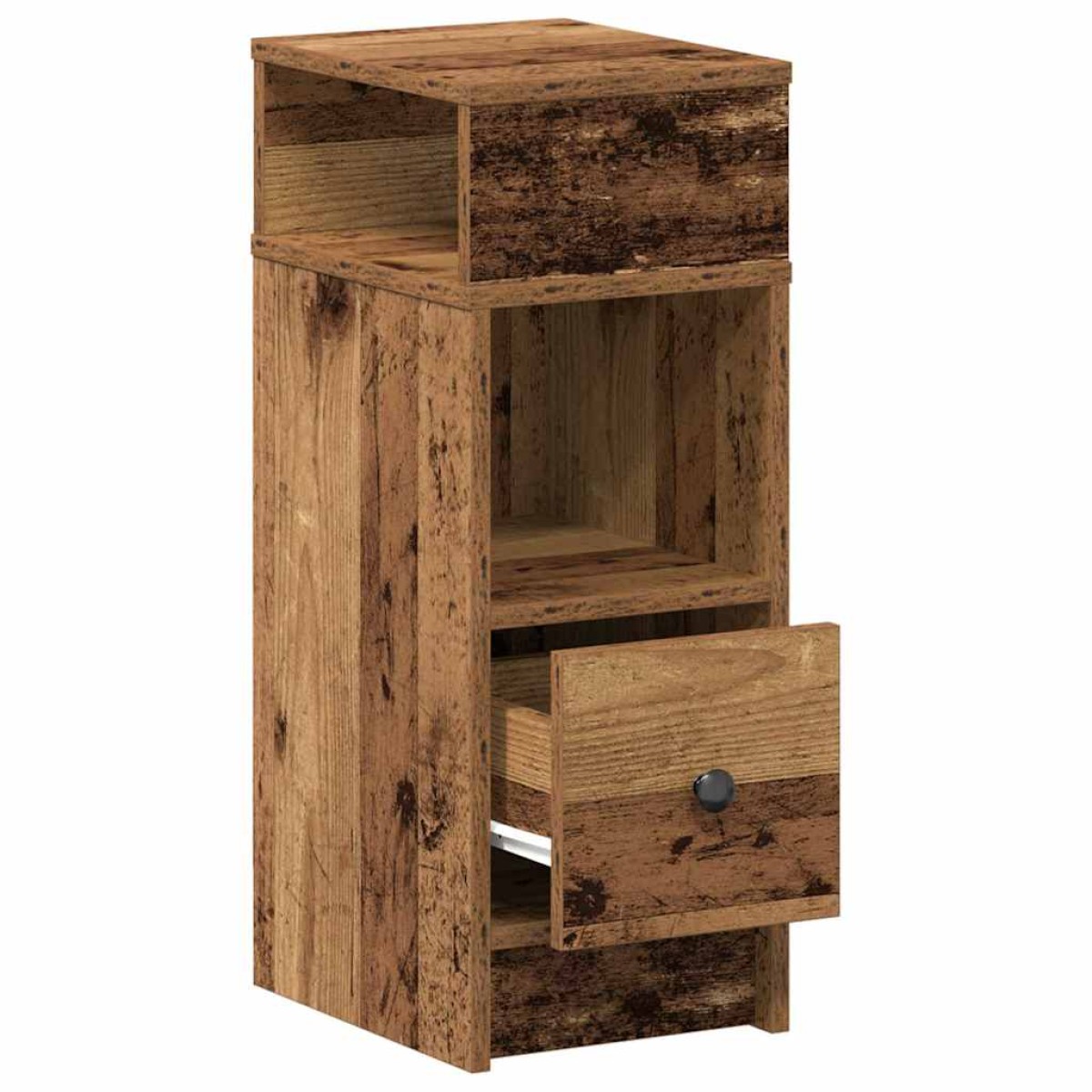 vidaXL Κομοδίνο με Συρτάρι από Παλιό Ξύλο 25x31x66 εκ.