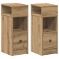 vidaXL Κομοδίνα 2 τεμ. με Συρτάρι Artisan Oak 25x31x66 εκ.